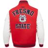 Pro Standard Mens College Classic Chenille Varsity Jacket(Red/White/Midnight Navy)