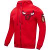 Pro Standard Mens NBA Classic Chenille Cotton Double Knit Full Zip Hoodie(Red)