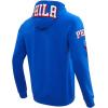 Pro Standard Mens NBA Classic Chenille Cotton Double Knit Full Zip Hoodie(Royal Blue)
