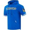 Pro Standard Mens NBA Classic Chenille Cotton Double Knit Short Sleeve Hoodie(Royal Blue)