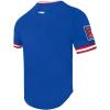 Pro Standard Mens NBA Los Angeles Clippers Classic Chenille Short Sleeve Tee Royal Blue/Red 2XL