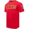 Pro Standard NBA Mens Mens NBA Classic Chenille Cotton Single Jersey Short Sleeve Tee(Red)