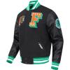 Pro Standard NCAA mens Pro Standard Mens College Classic Chenille Wool Varsity Jacket(Black/Green)