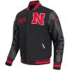 Pro Standard NCAA mens Pro Standard Mens College Classic Chenille Wool Varsity Jacket(Black/Red/Black)