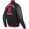 Pro Standard NCAA mens Pro Standard Mens College Classic Chenille Wool Varsity Jacket(Black/Red/Black)