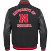 Pro Standard NCAA mens Pro Standard Mens College Classic Chenille Wool Varsity Jacket(Black/Red/Black)
