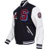 Pro Standard NCAA mens Pro Standard Mens College Classic Chenille Wool Varsity Jacket(Black/White M60030)