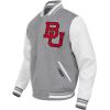Pro Standard NCAA mens Pro Standard Mens College Classic Chenille Wool Varsity Jacket(Heather Grey/White)