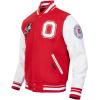 Pro Standard NCAA mens Pro Standard Mens College Classic Chenille Wool Varsity Jacket(Red/White)