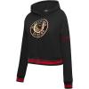 Pro Standard NHL Womens Retro Classics Brushed Back French Terry Cropped Pullover Hoodie(Black/Red/Black)