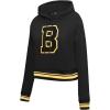 Pro Standard NHL Womens Retro Classics Brushed Back French Terry Cropped Pullover Hoodie(Black/Yellow)