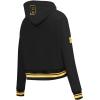 Pro Standard NHL Womens Retro Classics Brushed Back French Terry Cropped Pullover Hoodie(Black/Yellow)