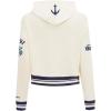 Pro Standard NHL Womens Retro Classics Brushed Back French Terry Cropped Pullover Hoodie(Eggshell/ Midnight Navy)