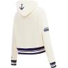 Pro Standard NHL Womens Retro Classics Brushed Back French Terry Cropped Pullover Hoodie(Eggshell/ Midnight Navy)
