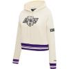 Pro Standard NHL Womens Retro Classics Brushed Back French Terry Cropped Pullover Hoodie(Eggshell/ Purple)