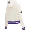 Pro Standard NHL Womens Retro Classics Brushed Back French Terry Cropped Pullover Hoodie(Eggshell/ Purple)