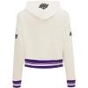 Pro Standard NHL Womens Retro Classics Brushed Back French Terry Cropped Pullover Hoodie(Eggshell/ Purple)