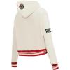 Pro Standard NHL Womens Retro Classics Brushed Back French Terry Cropped Pullover Hoodie(Eggshell/ Red)