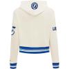 Pro Standard NHL Womens Retro Classics Brushed Back French Terry Cropped Pullover Hoodie(Eggshell/Dodger Blue)