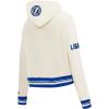 Pro Standard NHL Womens Retro Classics Brushed Back French Terry Cropped Pullover Hoodie(Eggshell/Dodger Blue)