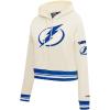 Pro Standard NHL Womens Retro Classics Brushed Back French Terry Cropped Pullover Hoodie(Eggshell/Dodger Blue)