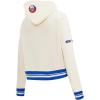 Pro Standard NHL Womens Retro Classics Brushed Back French Terry Cropped Pullover Hoodie(Eggshell/Royal Blue)