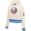 Pro Standard NHL Womens Retro Classics Brushed Back French Terry Cropped Pullover Hoodie(Eggshell/Royal Blue)