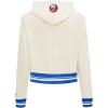 Pro Standard NHL Womens Retro Classics Brushed Back French Terry Cropped Pullover Hoodie(Eggshell/Royal Blue)