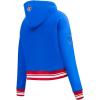 Pro Standard NHL Womens Retro Classics Brushed Back French Terry Cropped Pullover Hoodie(Royal Blue/Red)