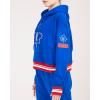 Pro Standard NHL Womens Retro Classics Brushed Back French Terry Cropped Pullover Hoodie(Royal Blue/Red)
