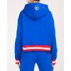 Pro Standard NHL Womens Retro Classics Brushed Back French Terry Cropped Pullover Hoodie(Royal Blue/Red)