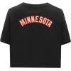 Pro Standard NHL Womens Womens NHL Classic Chenille Cotton Single Jersey Short Sleeve Boxy Tee(Black)