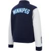 Pro Standard NHL womens Pro Standard Womens Nhl Classic Chenille Wool Varsity Jacket(Midnight Navy/White)