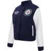 Pro Standard NHL womens Pro Standard Womens Nhl Classic Chenille Wool Varsity Jacket(Midnight Navy/White)