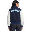 Pro Standard NHL womens Pro Standard Womens Nhl Classic Chenille Wool Varsity Jacket(Midnight Navy/White)