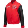 Pro Standard NHL womens Pro Standard Womens Nhl Classic Chenille Wool Varsity Jacket(Red/Black)