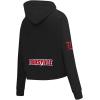 Pro Standard Women’s College Classic Chenille Cropped Pullover Hoodie(Black)