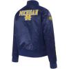 Pro Standard Womens College University Of Michigan Classic Essentials Satin Jacket Midnight Navy L