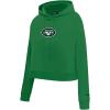 Pro Standard Womens NFL Classic Chenille Brushed Back French Terry Cropped Pullover Hoodie(Kelly Green)