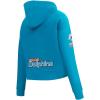 Pro Standard Womens NFL Classic Chenille Brushed Back French Terry Cropped Pullover Hoodie(Teal)