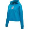 Pro Standard Womens NFL Classic Chenille Brushed Back French Terry Cropped Pullover Hoodie(Teal)