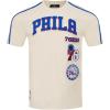 Mens NBA Retro Classics Cotton Taping Tee(Eggshell/Royal Blue)
