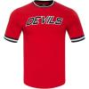 Mens NHL Classic Chenille Short Sleeve Top(Red/Black)