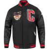 Pro Standard Mens College Classic Chenille Varsity Jacket(Black/Red/Black)
