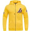 Pro Standard Mens NBA Classic Chenille Cotton Double Knit Full Zip Hoodie(Yellow)