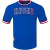 Pro Standard Mens NBA Los Angeles Clippers Classic Chenille Short Sleeve Tee Royal Blue/Red S