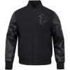 Pro Standard Mens NFL Classic Triple Black Varsity Jacket(Triple Black)