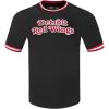 Pro Standard NHL Mens Pro Standard Mens NHL Classic Chenille Cotton Double Knit Short Sleeve Tee(Black/Red)