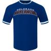 Pro Standard NHL Mens Pro Standard Mens NHL Classic Chenille Cotton Double Knit Short Sleeve Tee(Dodger Blue)