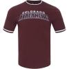 Pro Standard NHL Mens Pro Standard Mens NHL Classic Chenille Cotton Double Knit Short Sleeve Tee(Wine)